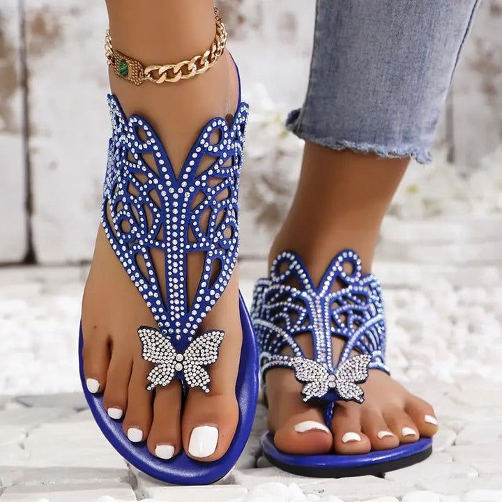 ROSALIA - STYLISH LEATHER SANDAL WITH BUTTERFLY COVER