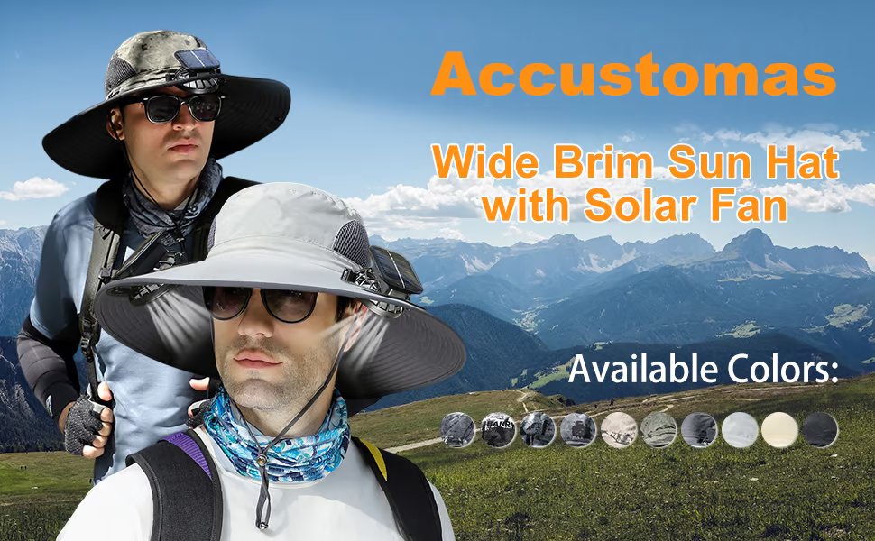 🔥Last Day 49% OFF - Wide Brim Solar Fan Outdoor Fishing Hat-Solar & USB Charging