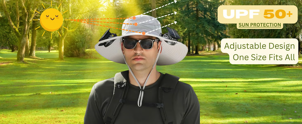 🔥Last Day 49% OFF - Wide Brim Solar Fan Outdoor Fishing Hat-Solar & USB Charging