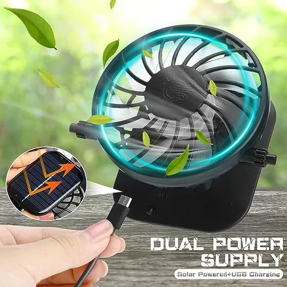 🔥Last Day 49% OFF - Wide Brim Solar Fan Outdoor Fishing Hat-Solar & USB Charging